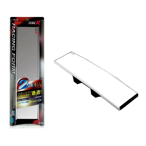 Type-R - Wide Convex Rear Room Mirror Silver 300mm