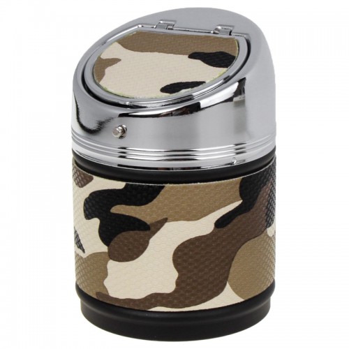 24e - Portable Ashtray Smokeless Camouflage Color Pu Design For Car C
