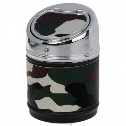 24e - Portable Ashtray Smokeless Camouflage Color Pu Design For Car D